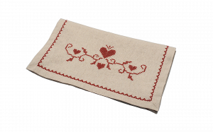 Red Embroidered Table Runner